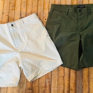 2 Pairs Mens Shorts Size 34 New Green/Banana Republic   Tan Gravel /North Face